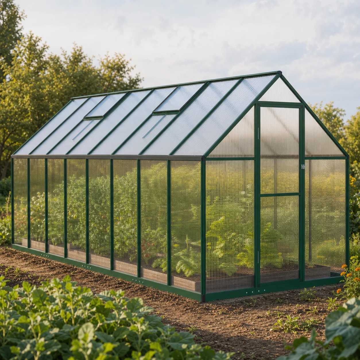 Serre de jardin verte 7,52 m² en polycarbonate | Atelier Solarya – Image 9